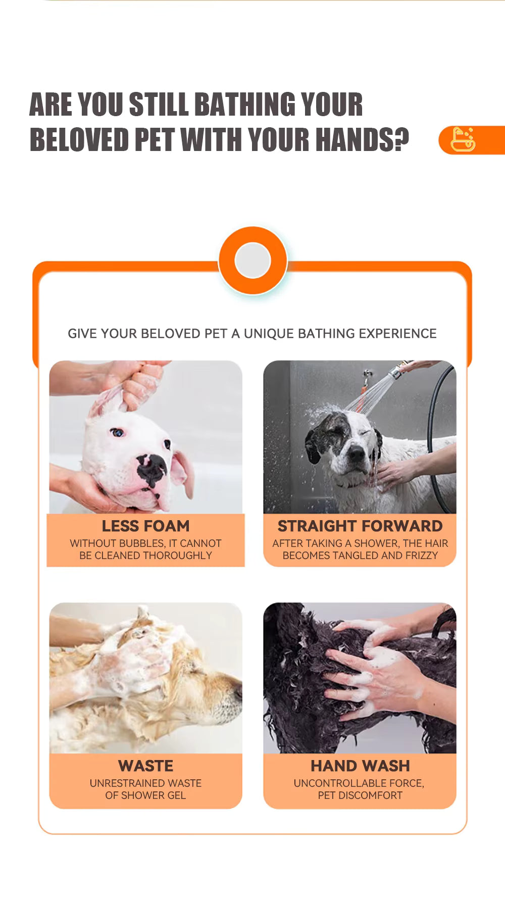 Zirelo PawWash™ - Bath Brush with Built In Shampoo Dispenser 2.0